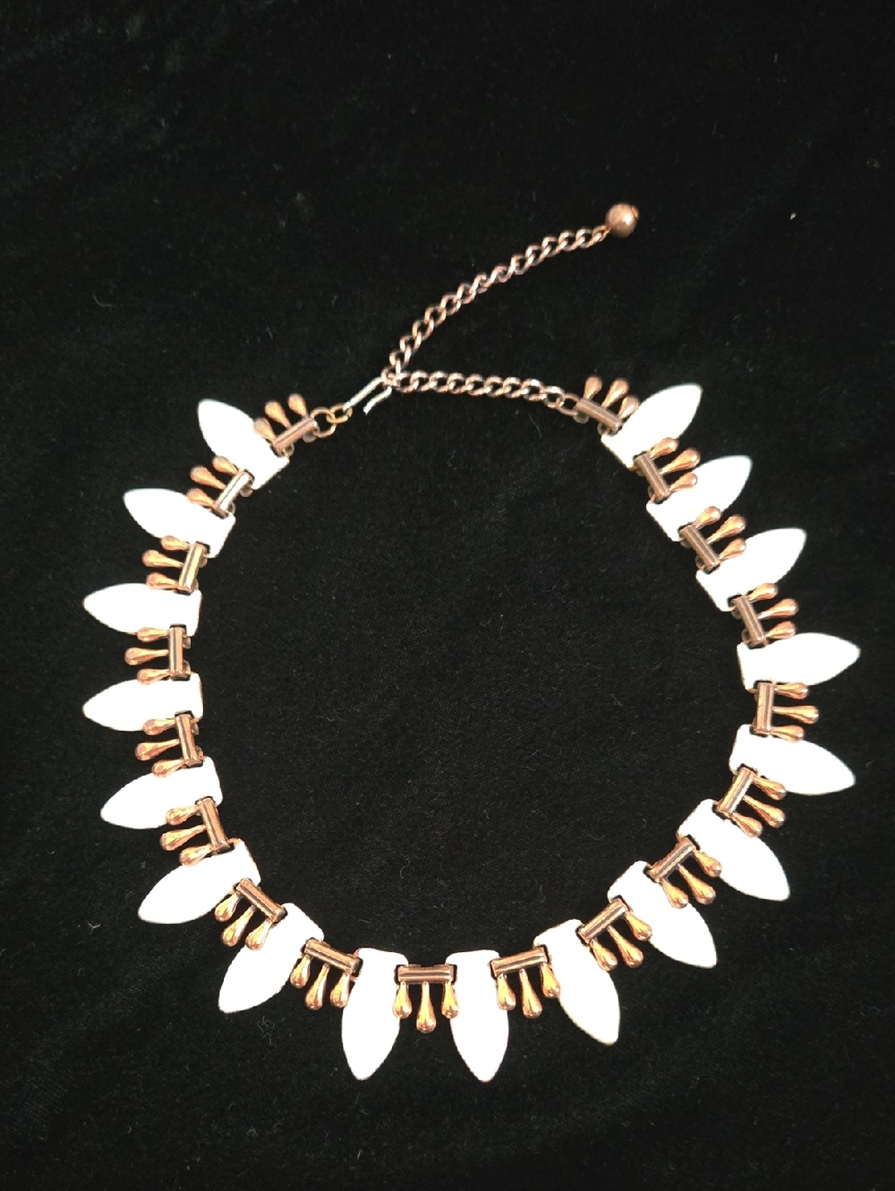 Vintage White and Gold Statement Necklace - Women Jewelry